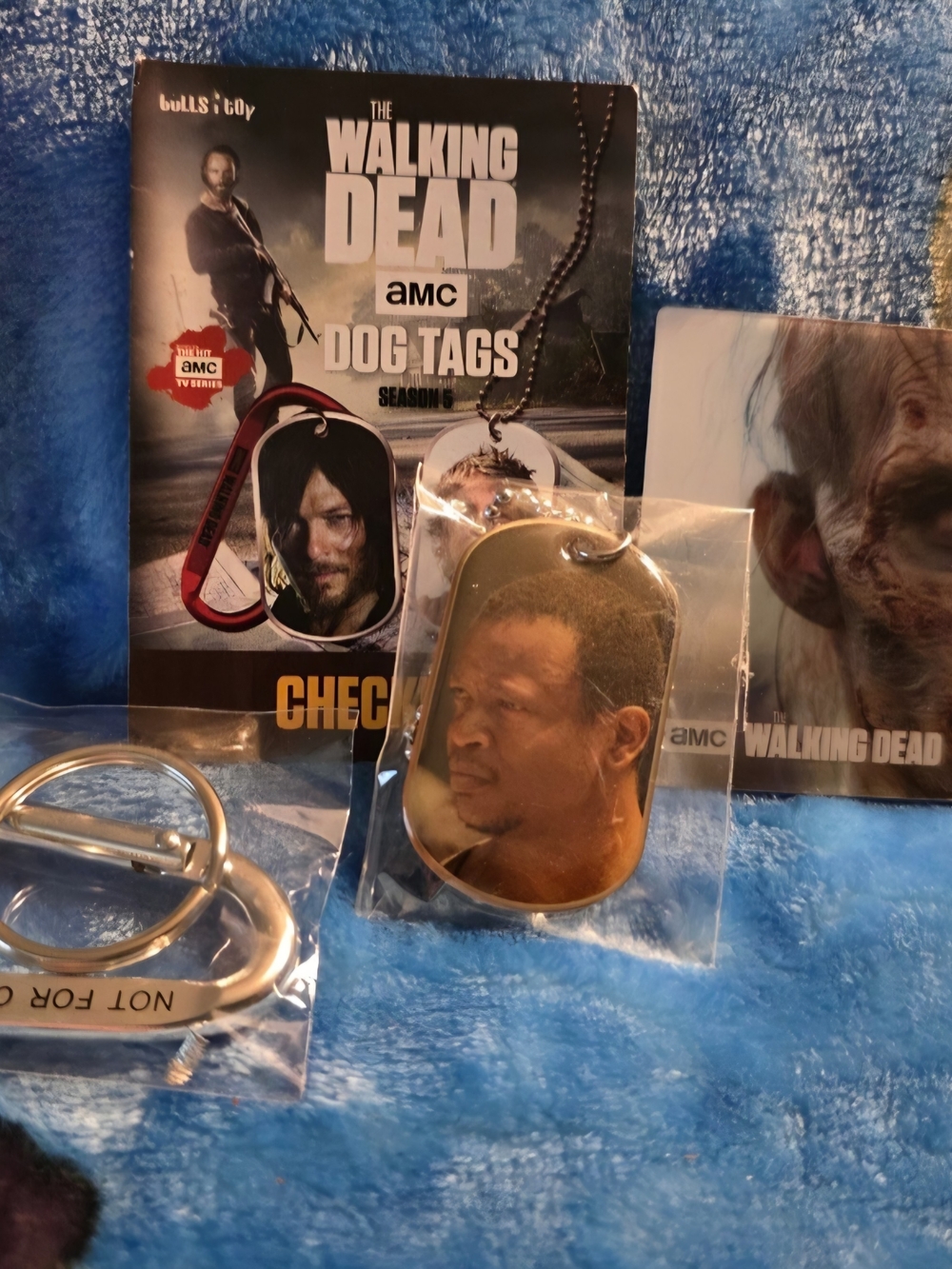 The Walking Dead AMC Character Dog Tag - Gold Tone (Brown/Gold)